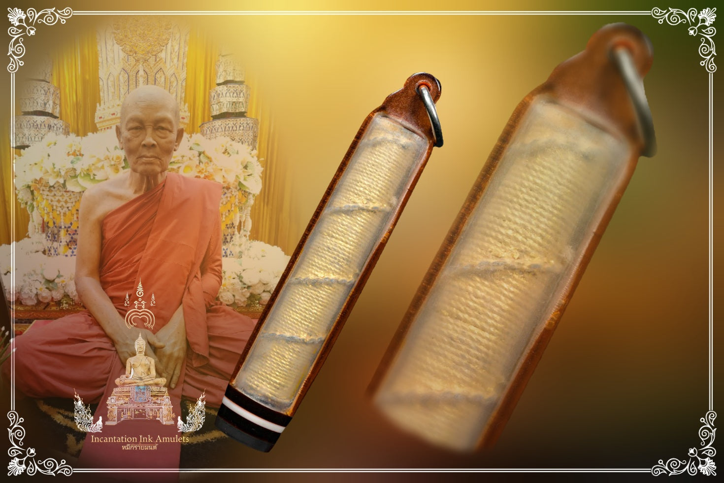 Takrut Roon Sorng , BE 2524 (2.5 Inch / Gold Paint Verison)