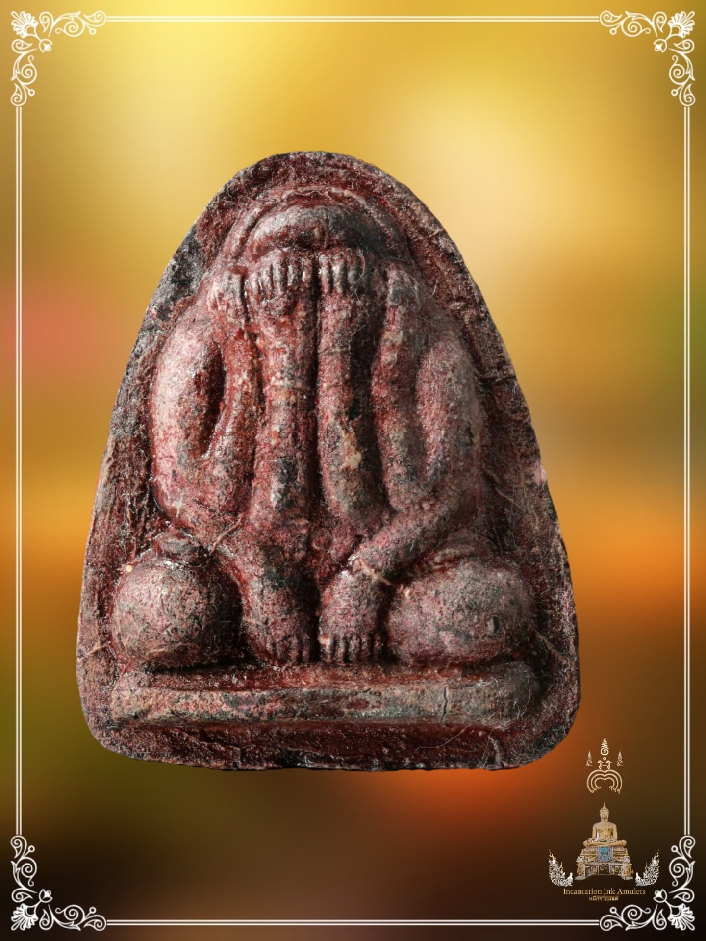 Phra Pidta Hok Suk (Straight Arms) , BE 2514 (Rare Red Skin)